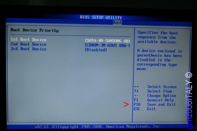 schermata bios - boot