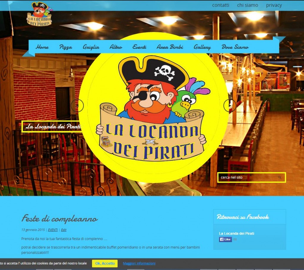 Realizzato per l'omonimo locale nel Pavese, ci siamo occupati anche del servizio fotografico - www.lalocandadeipirati.it