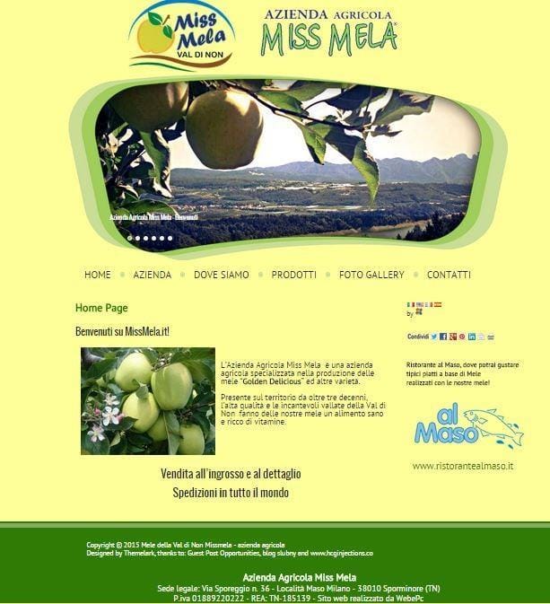 Sito realizzato per l'azienda agricola MissMela - www.missmela.it