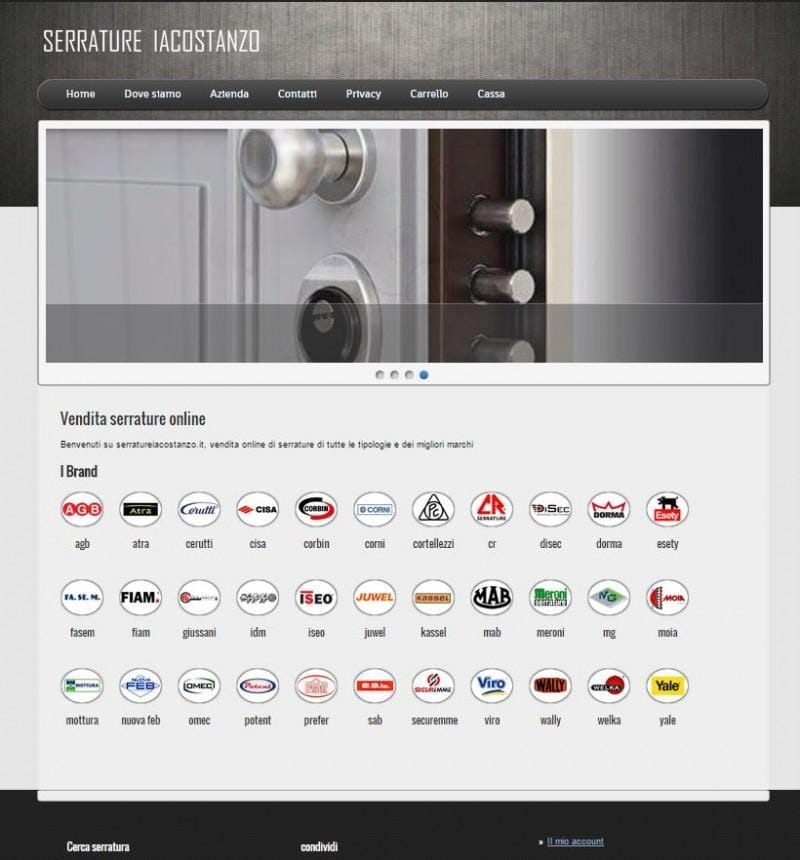 Ecommerce per la vendita di serrature online - www.serratureiacostanzo.it