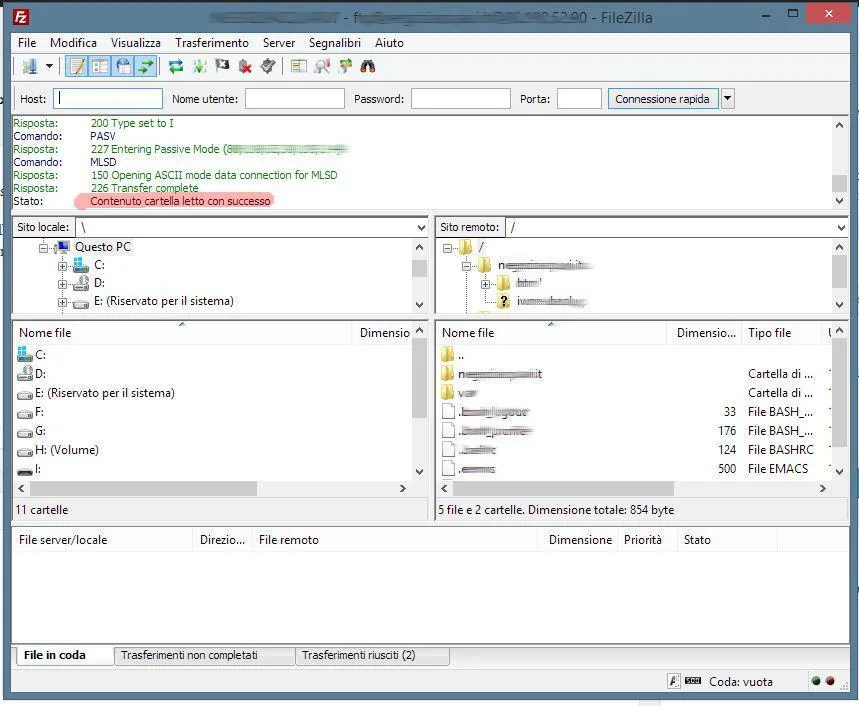 Wordpress: eseguire il backup completo 4 accesso effettuato