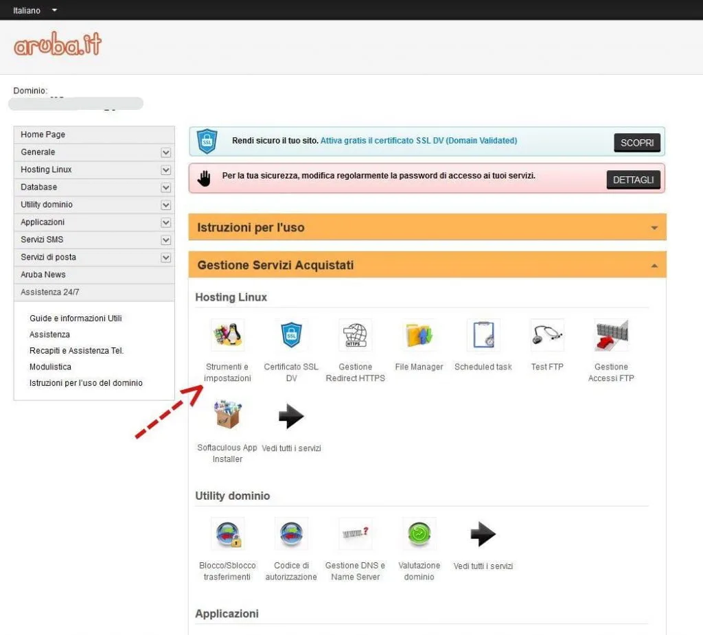 aggiornare php aruba