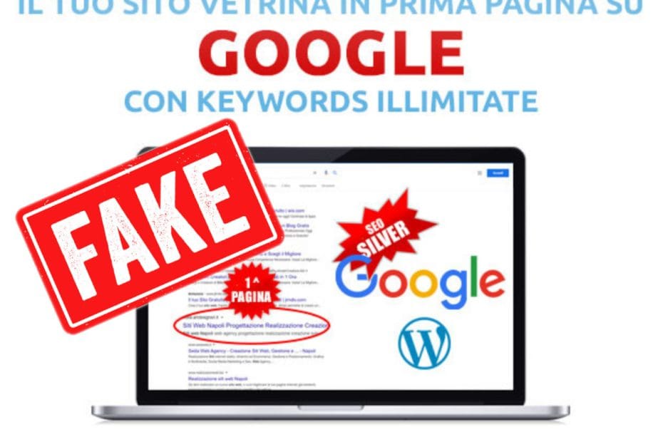 Truffa prima pagina su Google garantita